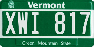 VT license plate XWI817