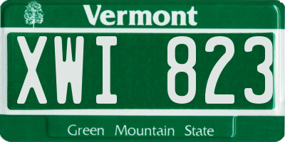 VT license plate XWI823