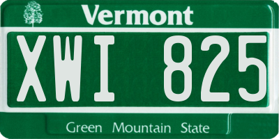 VT license plate XWI825