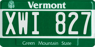 VT license plate XWI827