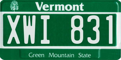 VT license plate XWI831