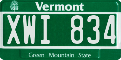 VT license plate XWI834