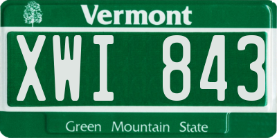 VT license plate XWI843