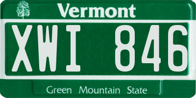 VT license plate XWI846