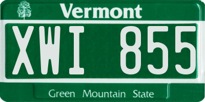 VT license plate XWI855