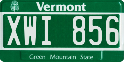 VT license plate XWI856