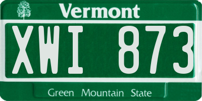 VT license plate XWI873