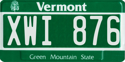 VT license plate XWI876