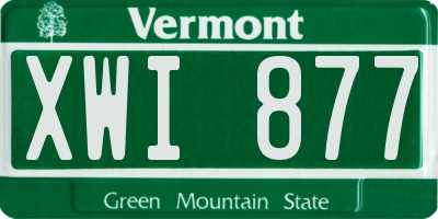 VT license plate XWI877