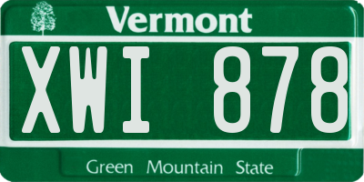 VT license plate XWI878