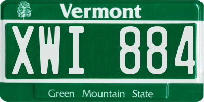 VT license plate XWI884