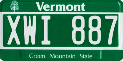 VT license plate XWI887