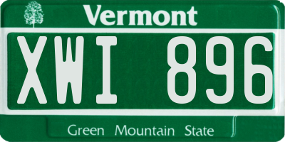 VT license plate XWI896