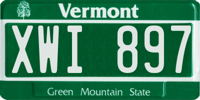 VT license plate XWI897