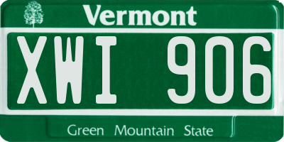 VT license plate XWI906
