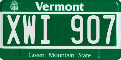 VT license plate XWI907