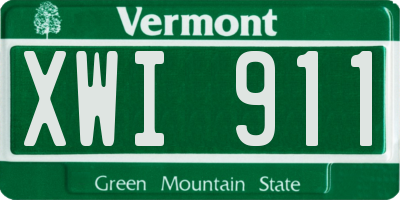 VT license plate XWI911