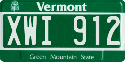 VT license plate XWI912