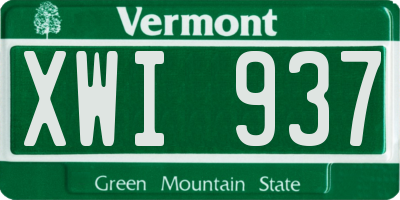 VT license plate XWI937