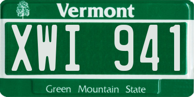 VT license plate XWI941