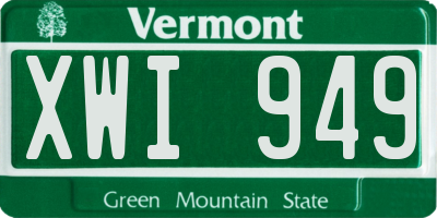 VT license plate XWI949