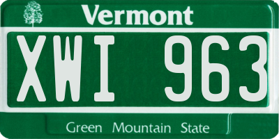 VT license plate XWI963