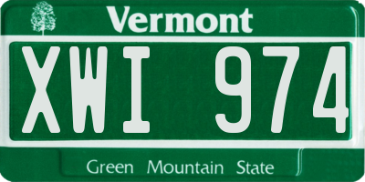 VT license plate XWI974