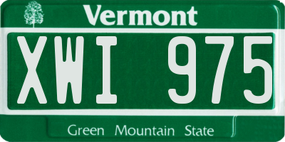 VT license plate XWI975