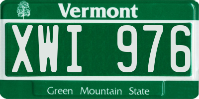 VT license plate XWI976