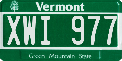 VT license plate XWI977