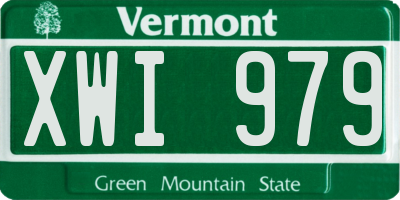 VT license plate XWI979