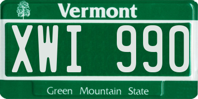 VT license plate XWI990