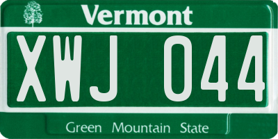 VT license plate XWJ044