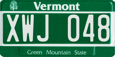 VT license plate XWJ048