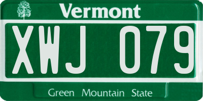 VT license plate XWJ079