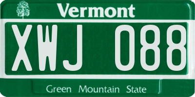 VT license plate XWJ088