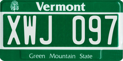 VT license plate XWJ097