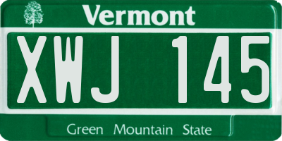 VT license plate XWJ145