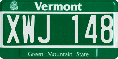 VT license plate XWJ148