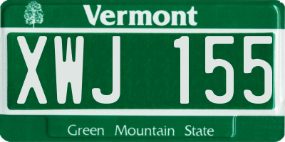 VT license plate XWJ155