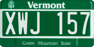 VT license plate XWJ157