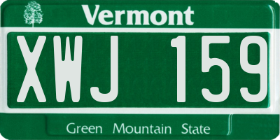 VT license plate XWJ159