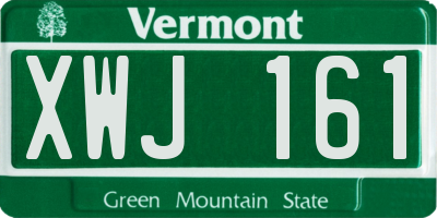 VT license plate XWJ161