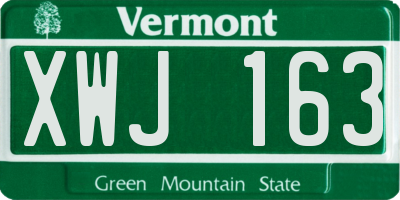 VT license plate XWJ163