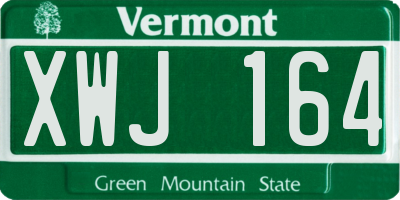 VT license plate XWJ164