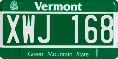 VT license plate XWJ168