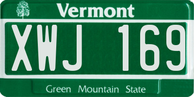 VT license plate XWJ169