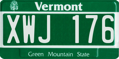 VT license plate XWJ176