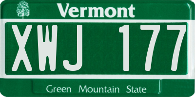 VT license plate XWJ177