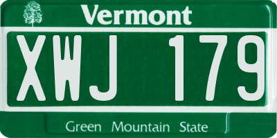 VT license plate XWJ179